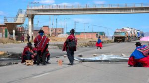 Punto de bloqueo en el departamento de La Paz