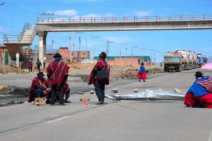 Punto de bloqueo en el departamento de La Paz