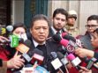 El vocero presidencial, José Luis Gálvez, en conferencia de prensa