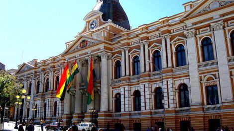 El antiguo edifico Legislativo en La Paz