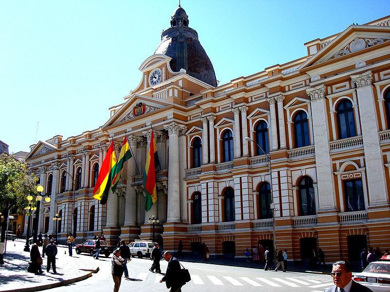 El antiguo edifico Legislativo en La Paz