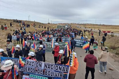 La marcha evista inició en la localidad de Caracollo