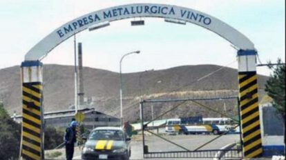 Imagen del frontis de la Metalúrgica de Vinto