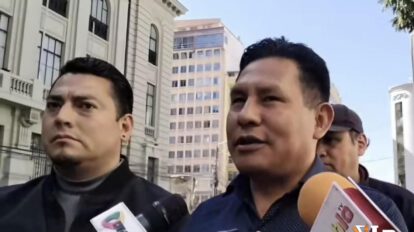 La dirigencia de Evo Pueblo en conferencia de prensa