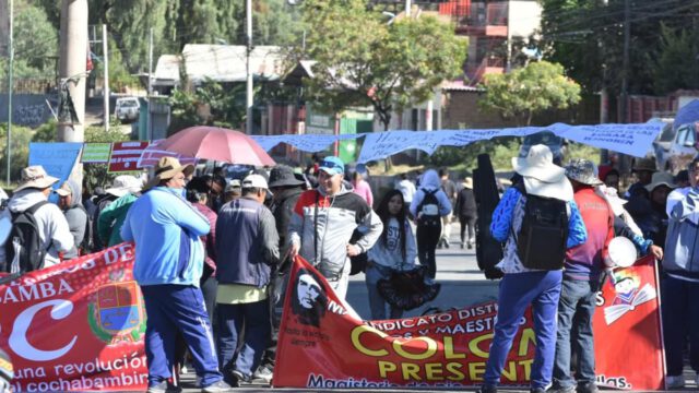 Una marcha de la COB en Bolivia