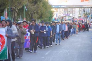 Una marcha del magisterio urbano en La Paz