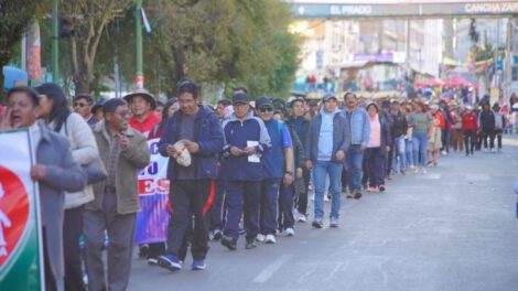 Una marcha del magisterio urbano en La Paz