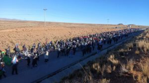 La marcha evista en su recorrido