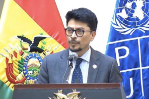 El canciller Aramayo en un acto reciente