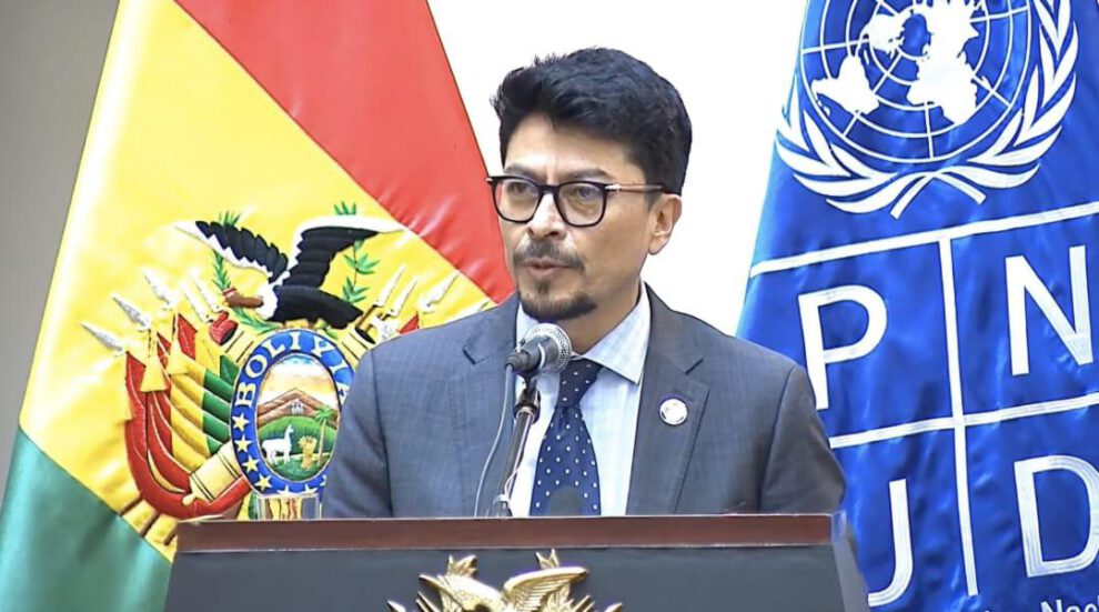 El canciller Aramayo en un acto reciente