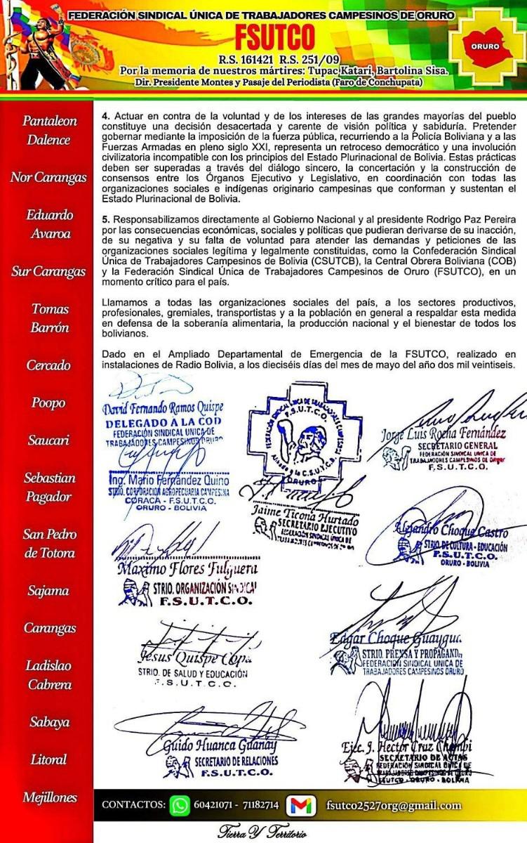 pronunciamiento de la Fsutco