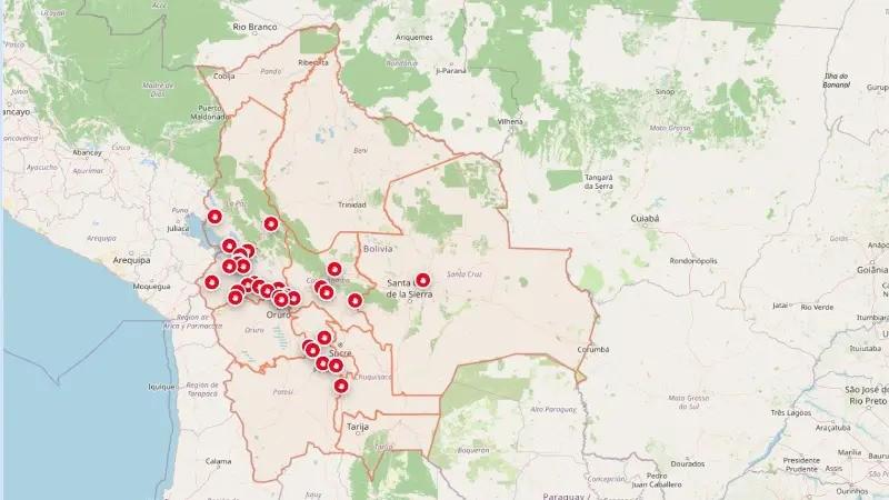 La Administradora Boliviana de Carreteras (ABC) reporta 33 puntos de bloqueo activos a nivel nacional