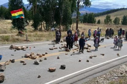 Bloqueo instalado en la provincia Tiraque, Cochabamba