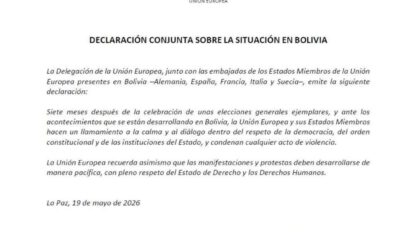 El comunicado difundido por la UE