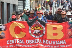 Una marcha de la COB este viernes en La Paz