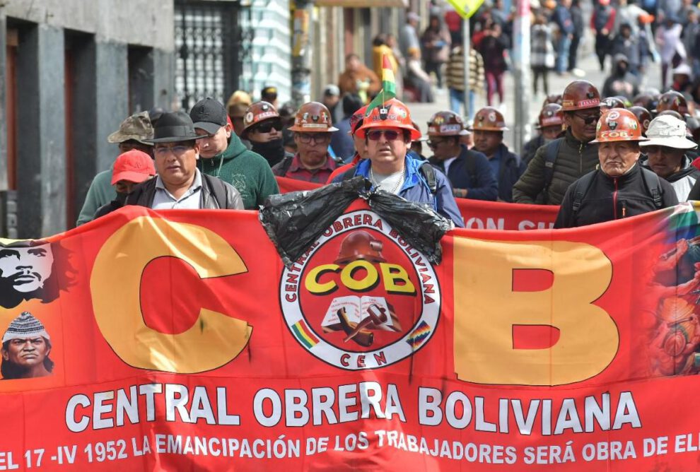 Una marcha de la COB este viernes en La Paz