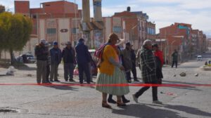 Un punto de bloqueo en El Alto