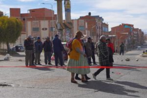 Un punto de bloqueo en El Alto
