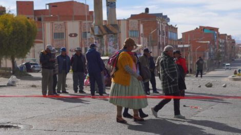 Un punto de bloqueo en El Alto