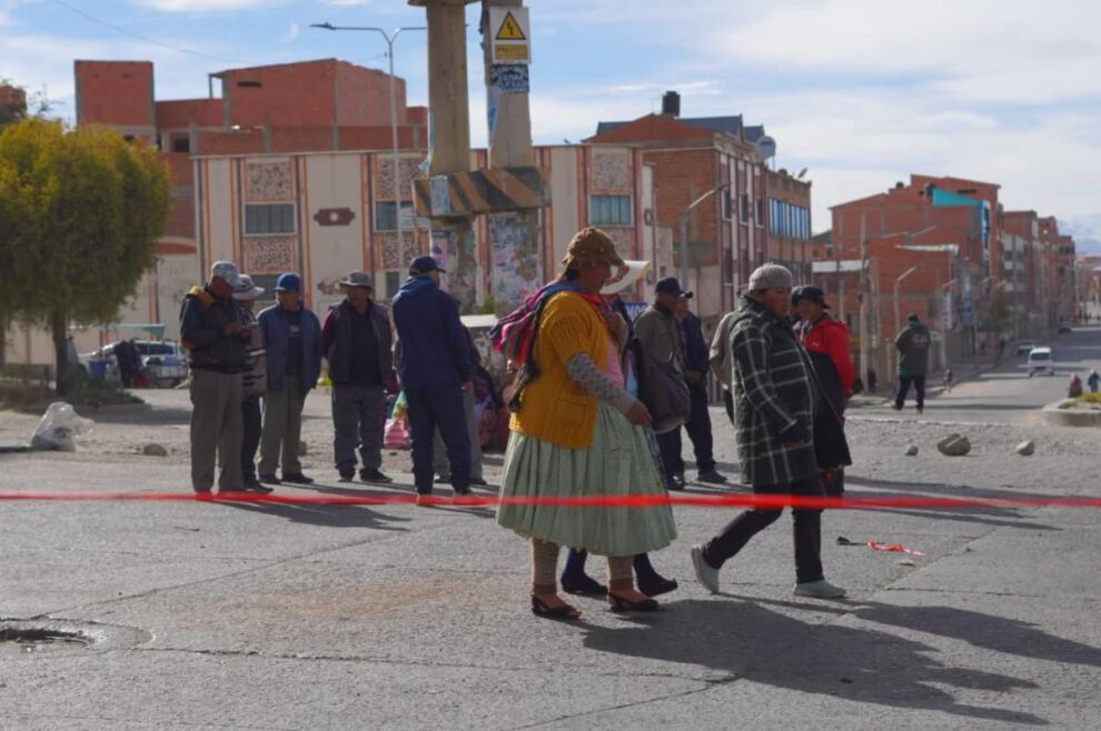 Un punto de bloqueo en El Alto