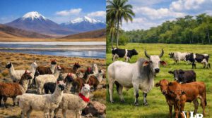 llamas y bovinos Bolivia