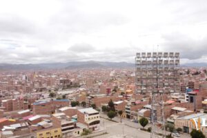 Vista panorámica de la ciudad de Oruro en el sector del estadio