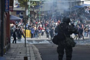 Una protesta en La Paz