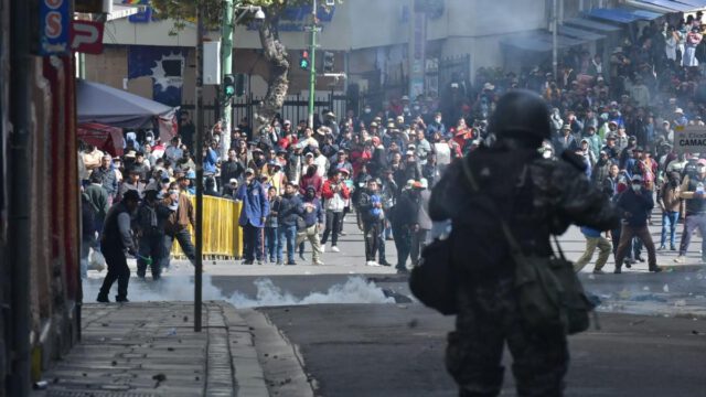 Una protesta en La Paz