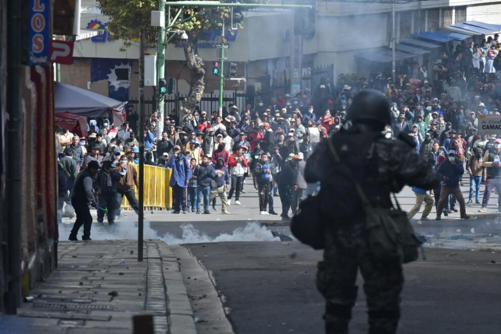 Una protesta en La Paz