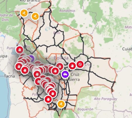 Este martes se registran 62 puntos de bloqueo a nivel nacional