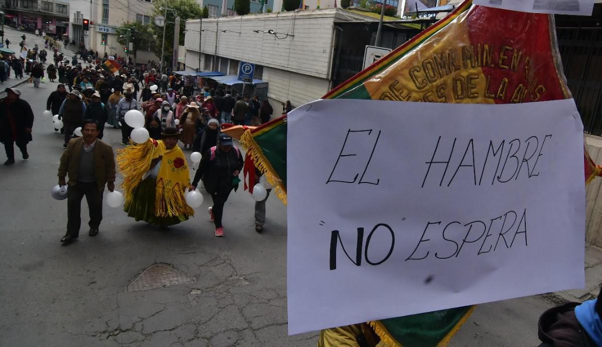 Marcha de los gremiales en La Paz