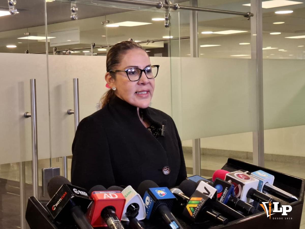 La diputada Rivero en conferencia de prensa