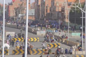 Un bloqueo en la ciudad de El Alto