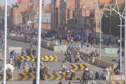 Un bloqueo en la ciudad de El Alto