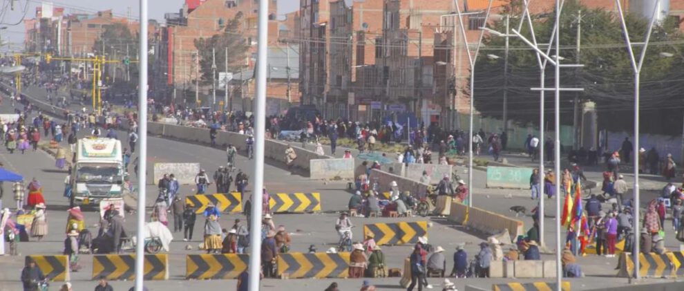 Un bloqueo en la ciudad de El Alto