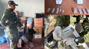 Se encontraron 9 paquetes con una sustancia verduzca ocultos en aires acondicionados