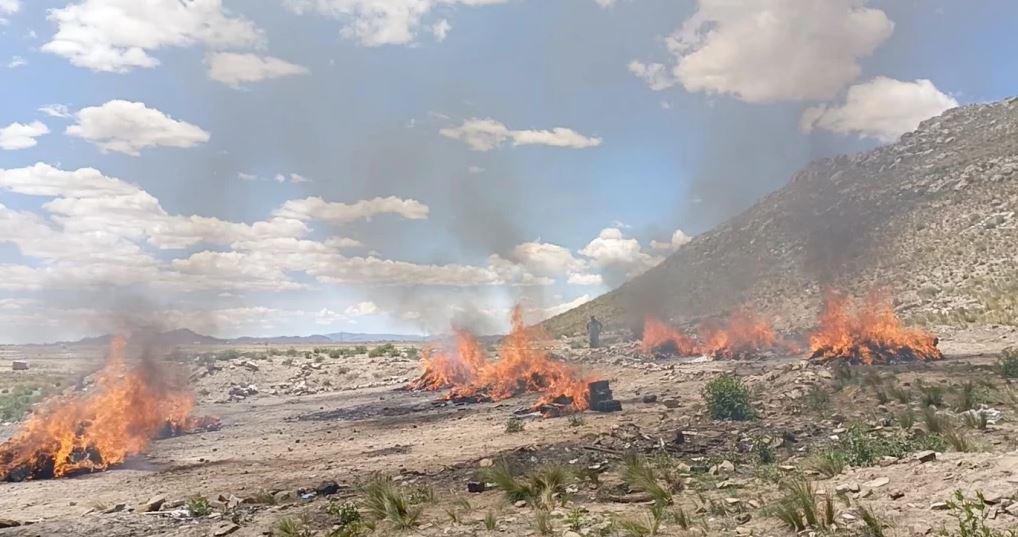 Imagen de la destrucción del material