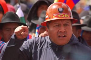 El ejecutivo de la Central Obrera Boliviana, Mario Argollo