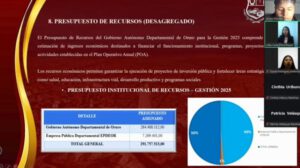 Universitarios de Contaduría Pública durante la defensa virtual de su proyecto de presupuestos
