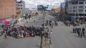 Un bloqueo en la ciudad de El Alto