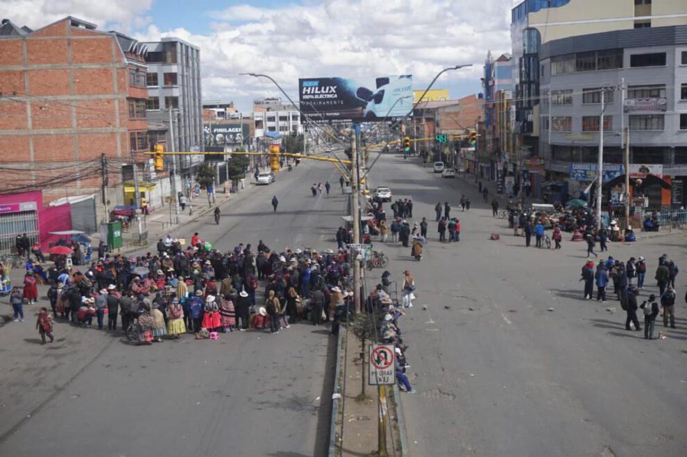 Un bloqueo en la ciudad de El Alto