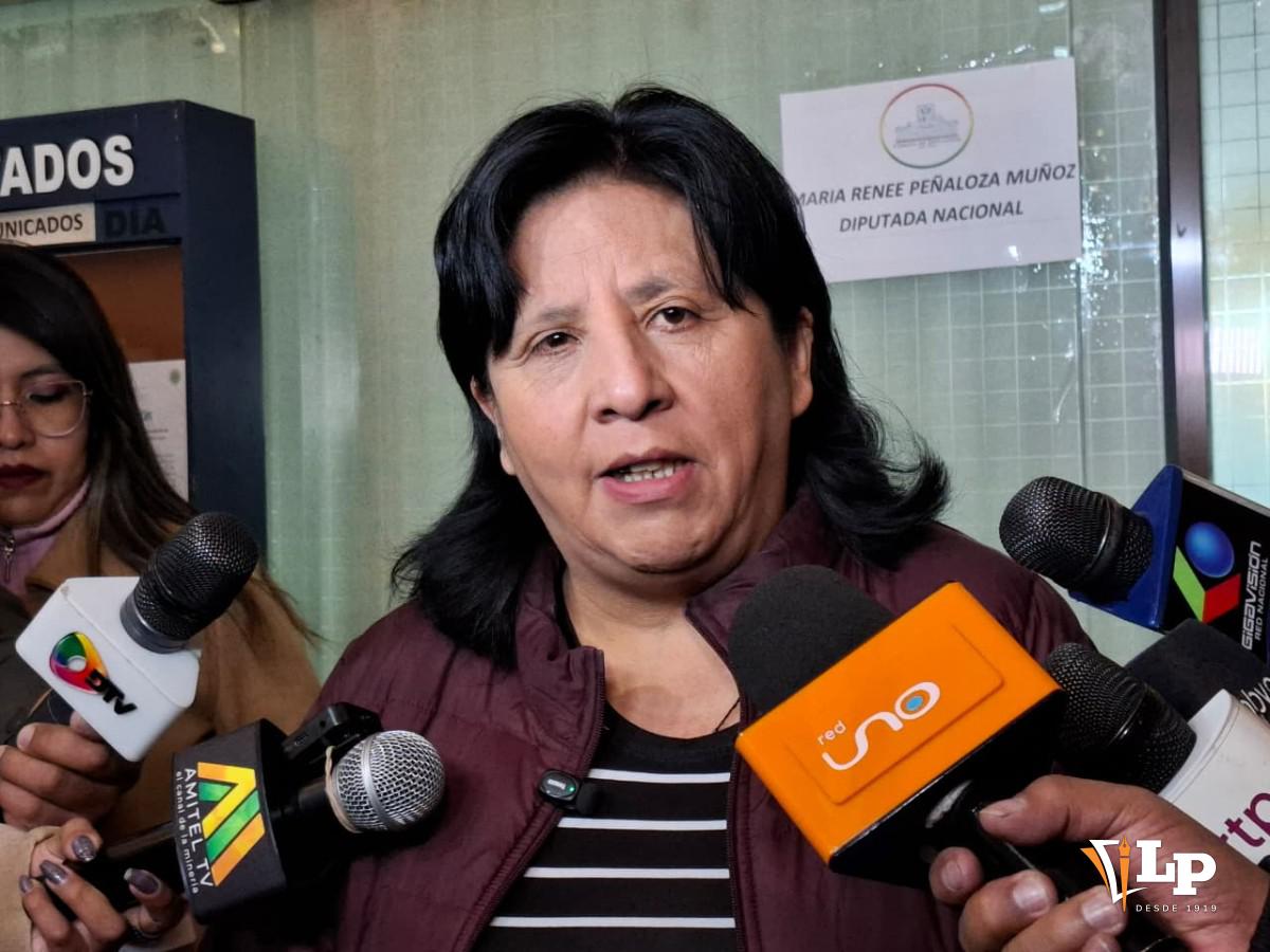 La diputada Bilbao en conferencia de prensa