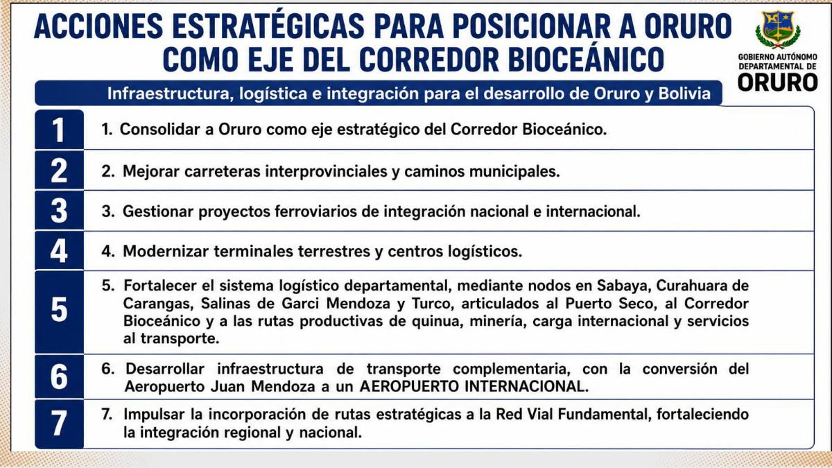 Propuestas para la agenda regional de Oruro
