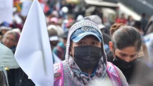 Manifestantes durante marchas