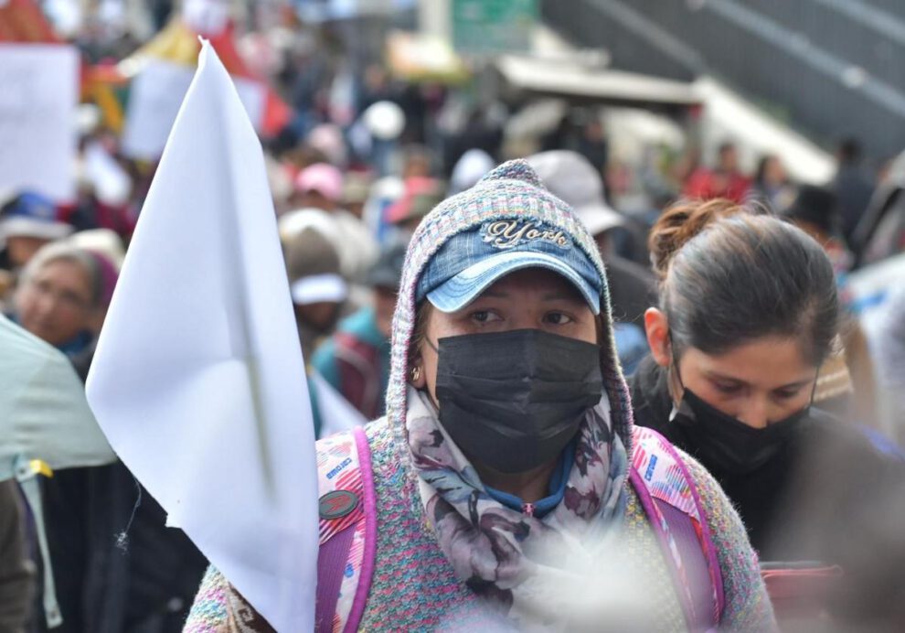 Manifestantes durante marchas