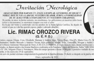 Lic. Rimac Orozco Rivera Q. E. P. D.