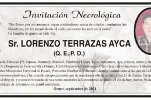 Invitación Necrológica: Lorenzo Terrazas Ayca