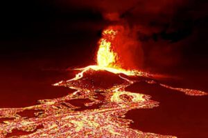 Erupción del volcán La Palma y sus coladas de lava