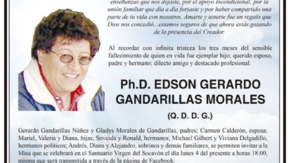 Ph.D. Edson Gerardo Gandarillas Morales invitación religiosa