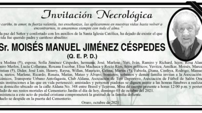 Moisés Manuel Jiménez Céspedes Q. E. P. D.